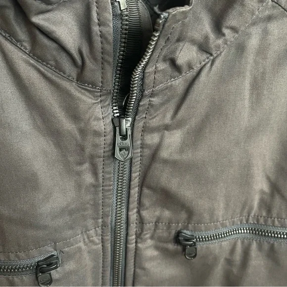 KUHL Kaffe Racer Jacket Charcoal Gray Quilted Full Zip Men L Outdoor Minimalist - Picture 5 of 12